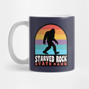 Starved Rock State Park Bigfoot Sasquatch Retro Sunset Mug
